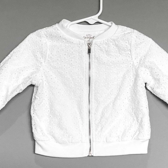 NWT Sz 6-9mo Girls Eyelet Bomber Jacket Cat & Jack - Picture 5 of 6